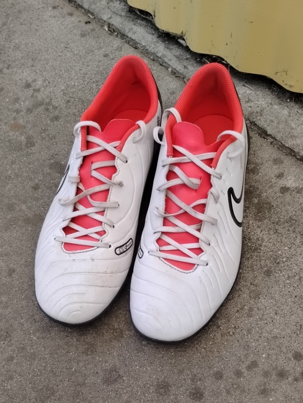 Nike White Sneakers with Coral-Pink Lining